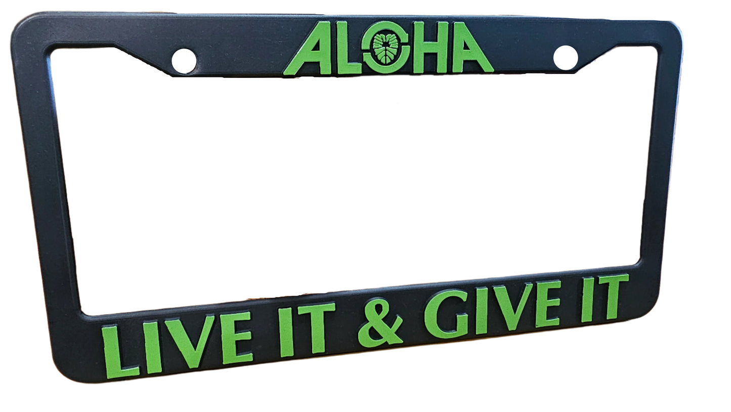 AG LIVE IT AND GIVE IT LICENSE PLATE COVER