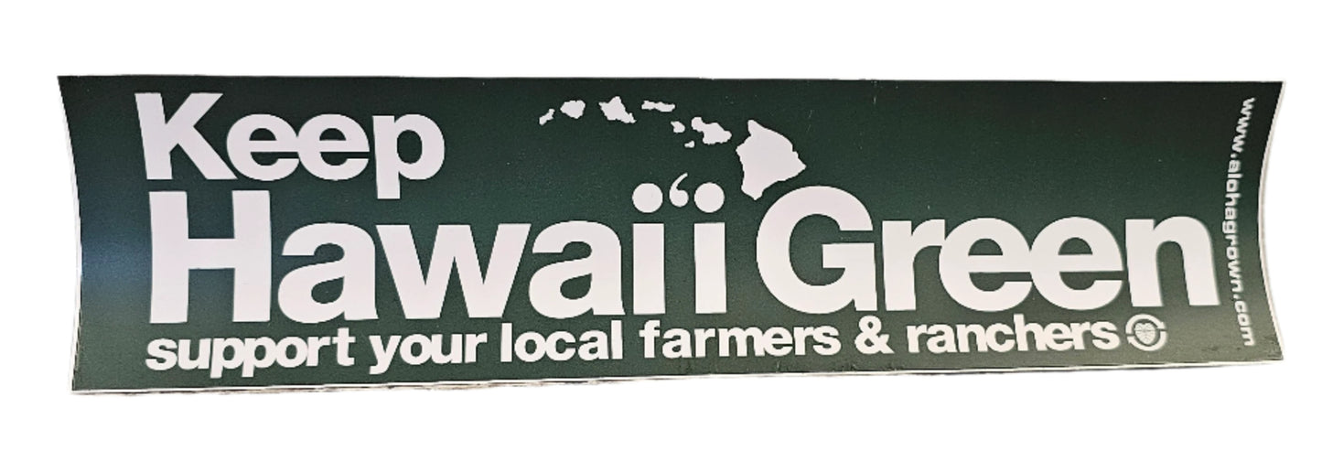 AG KEEP HAWAII GREEN BUMPER STICKER