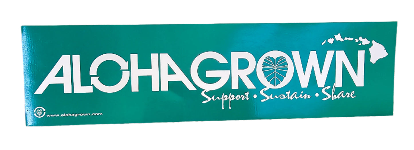 AG GREEN ALOHA GROWN BUMPER STICKER