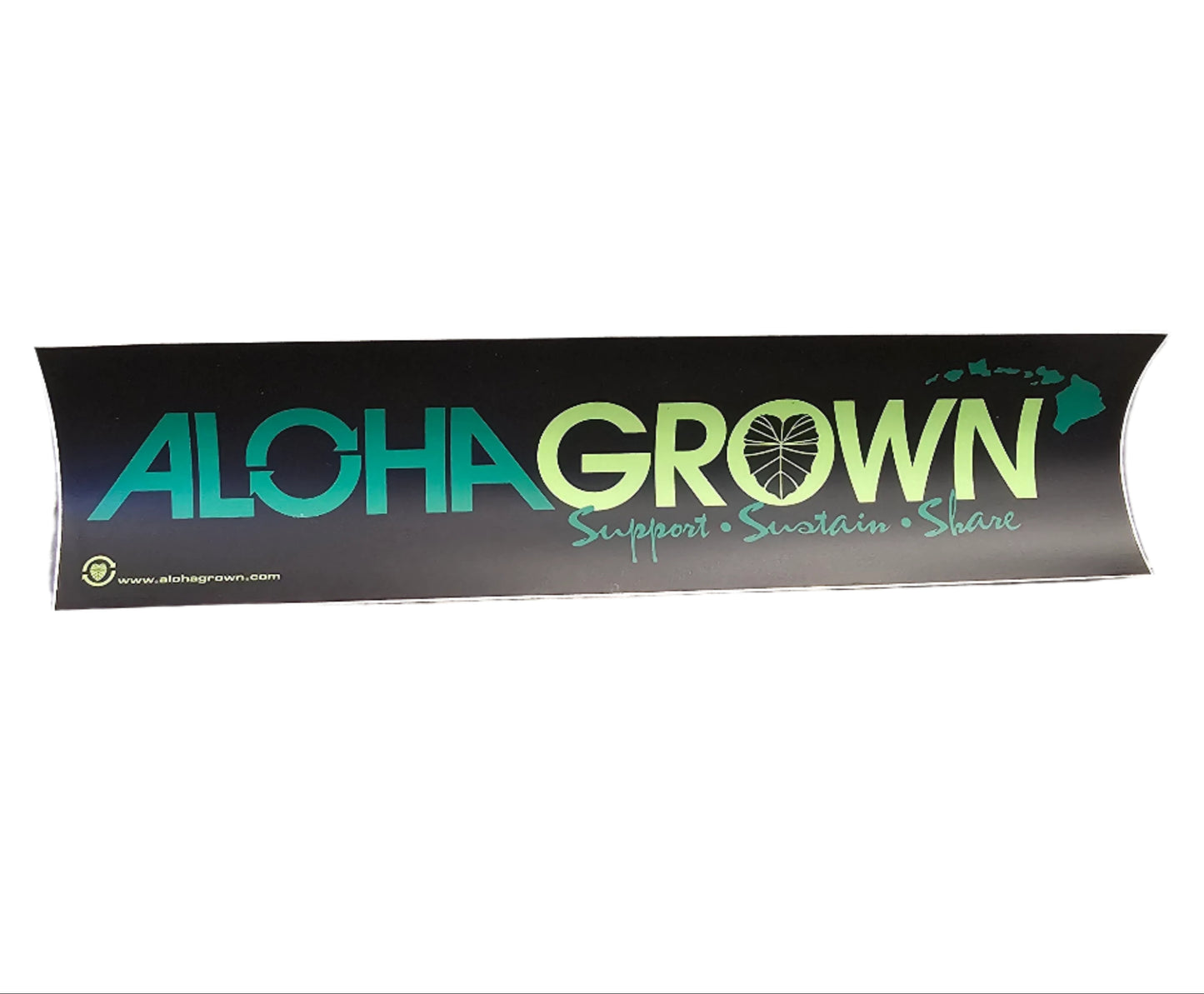AG BLACK ALOHA GROWN BUMPER STICKER