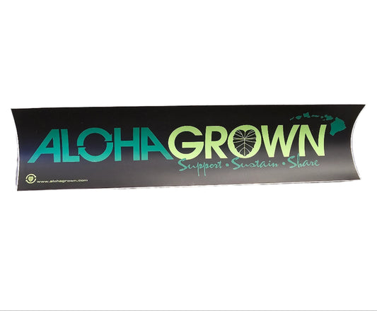 AG BLACK ALOHA GROWN BUMPER STICKER
